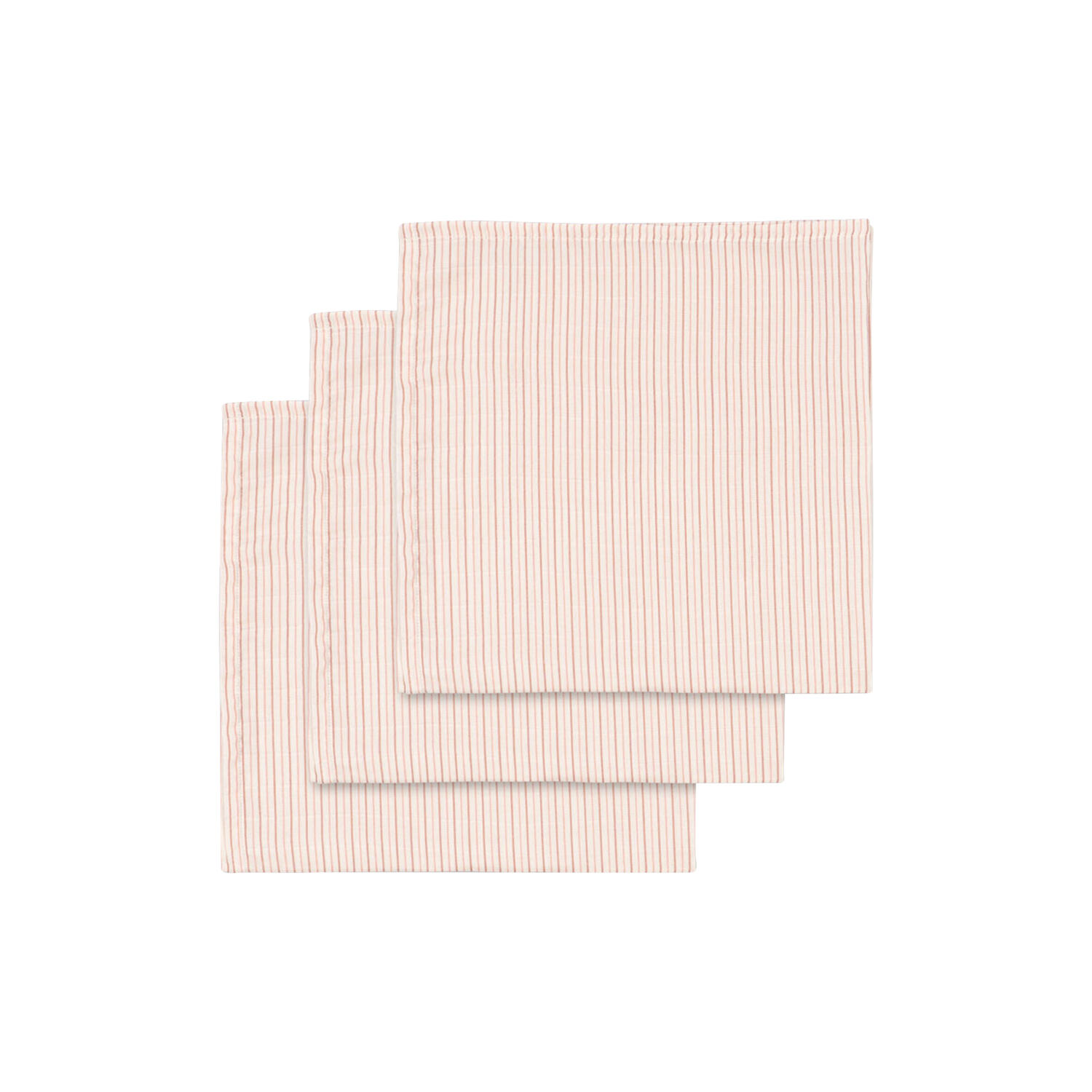 3 Pack Muslin Cloth, stripie petite rose