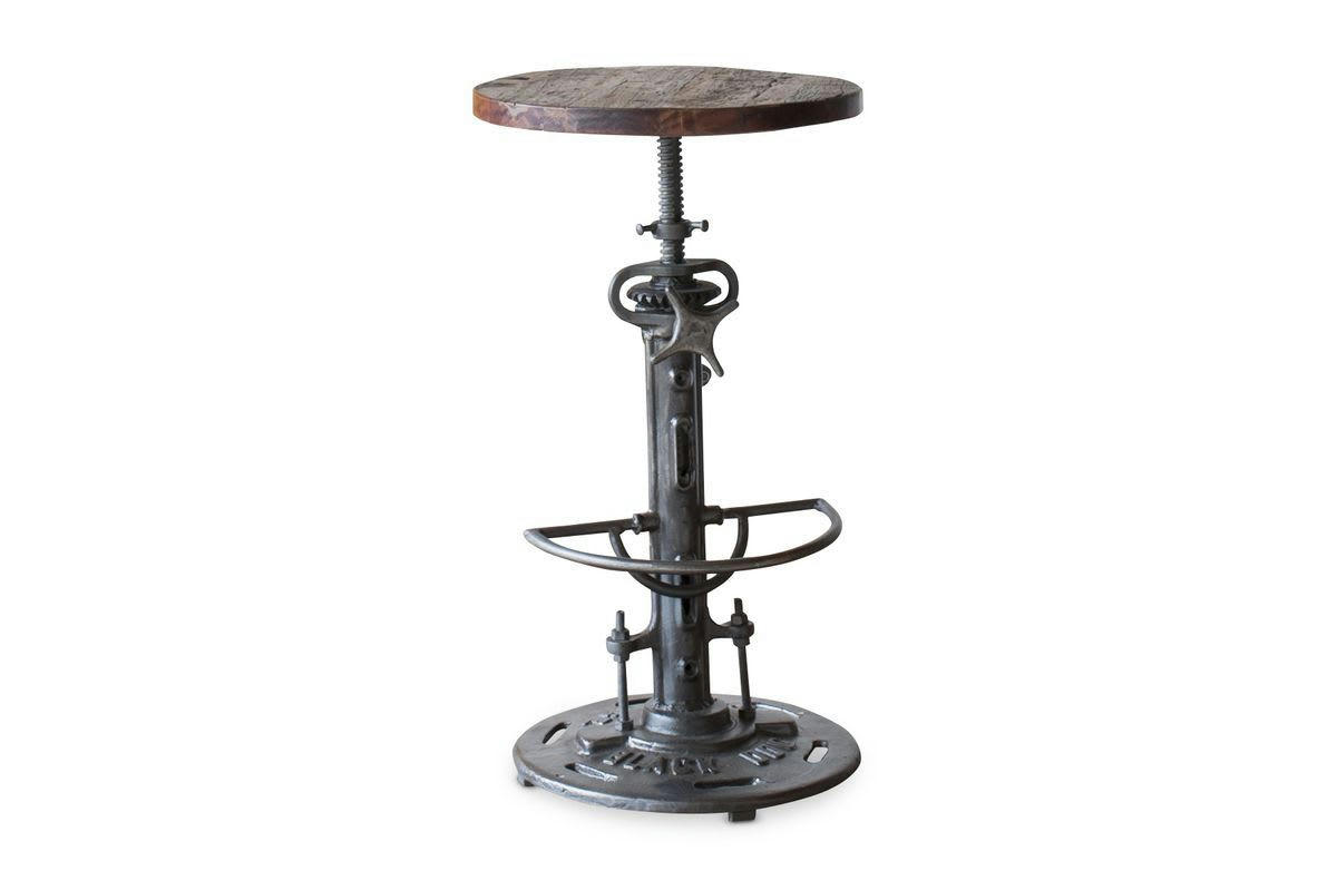 SALVAGE - Tabouret haut en bois marron