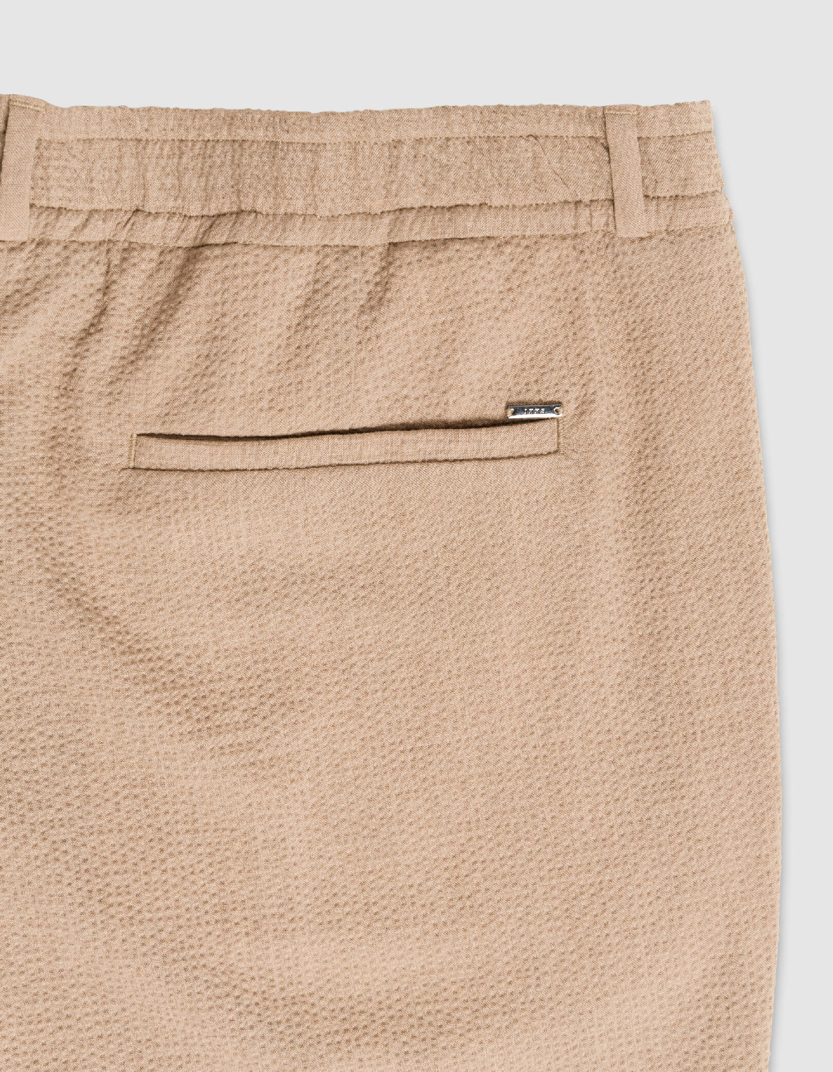 Pantalon de costume beige foncé seersucker Homme