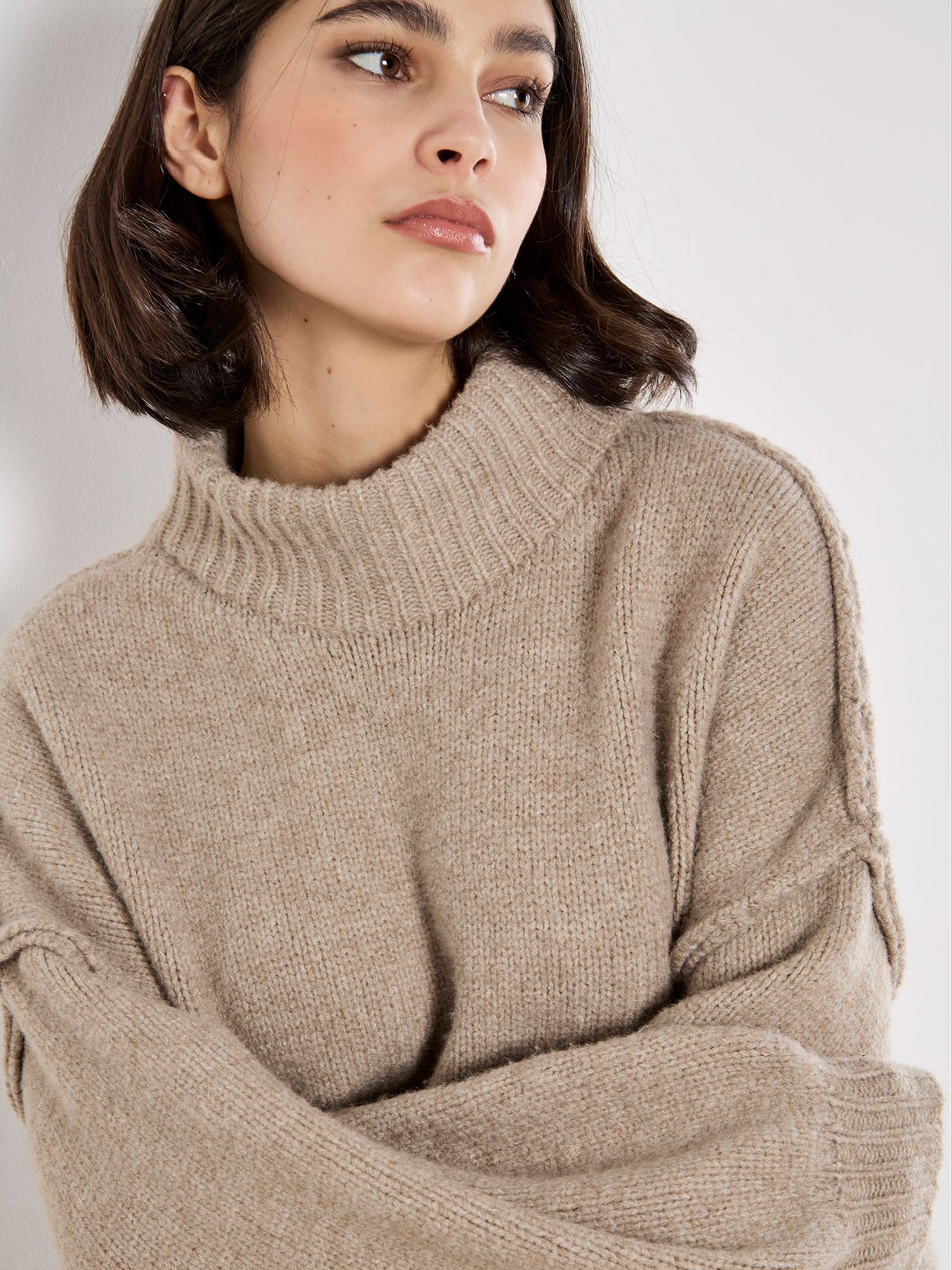 Apricot Oversized Fluffy Knit Jumper Mini Dress