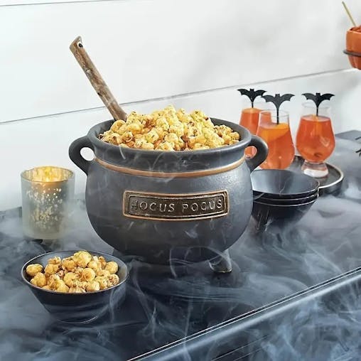 NNETM Mini Resin Pot With Black Stand - Witch Cauldron Serving Set