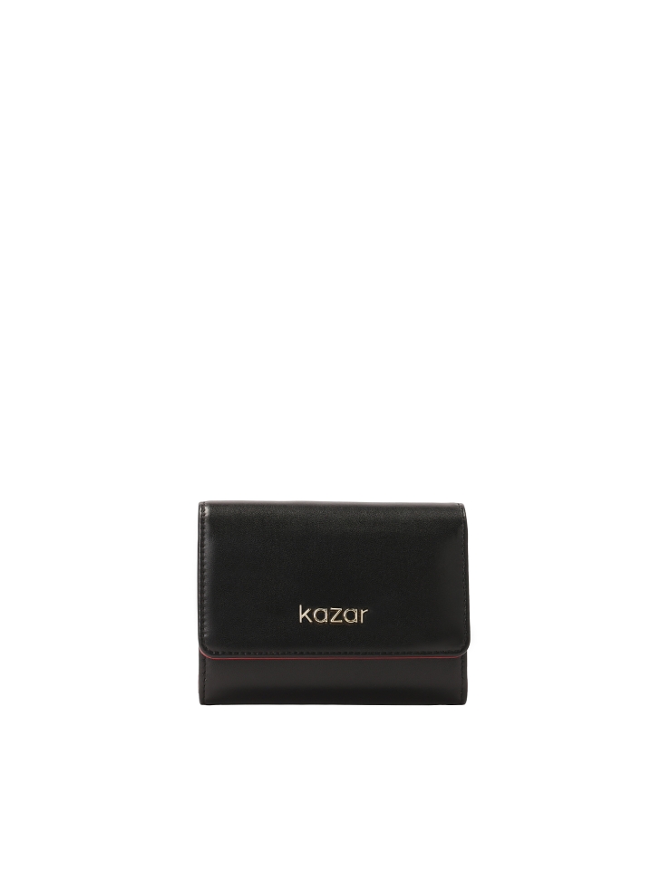 Black wallet with red interior