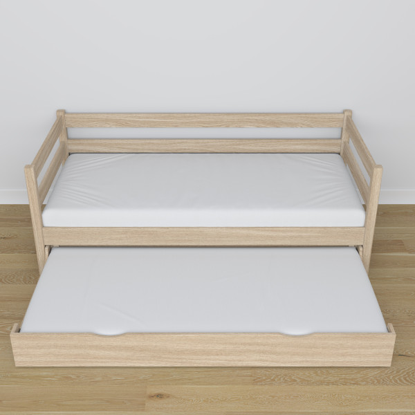 Dębowe łóżko sofa z szufladą na materac N01