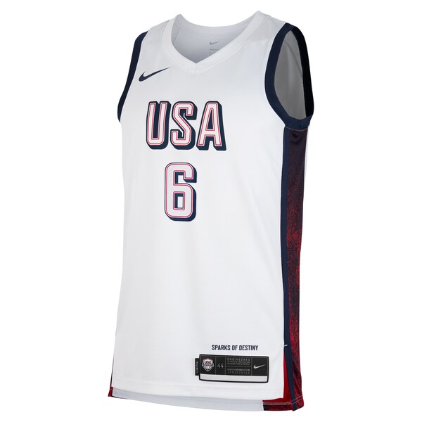 LeBron James Men's USA Basketball Nike Unisex 2024 Swingman Player Jersey - White