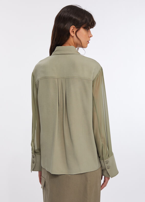 Giacca overshirt in gabardina