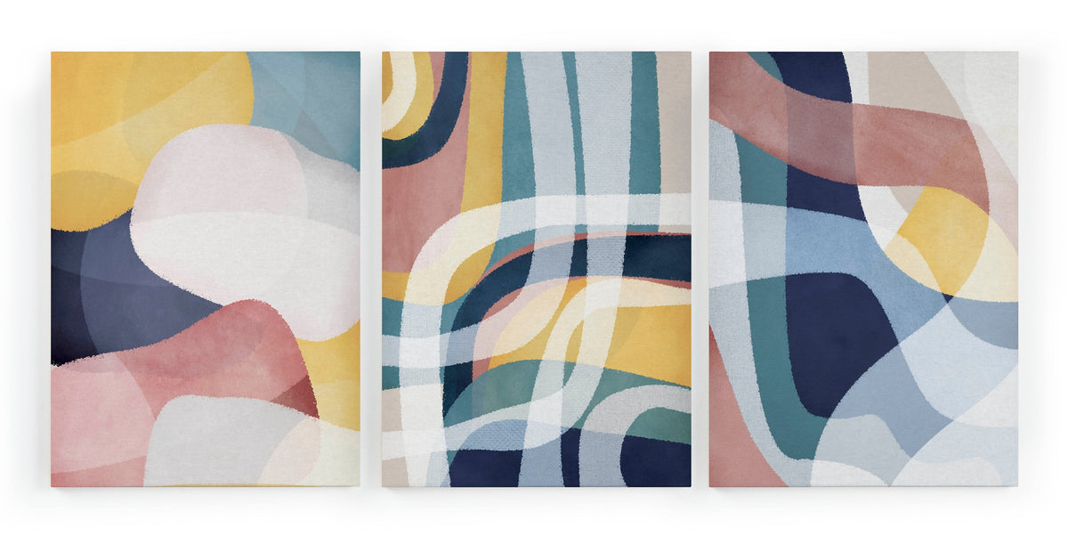 Set 3 Canvas 60x40 Geometrische Kleuren