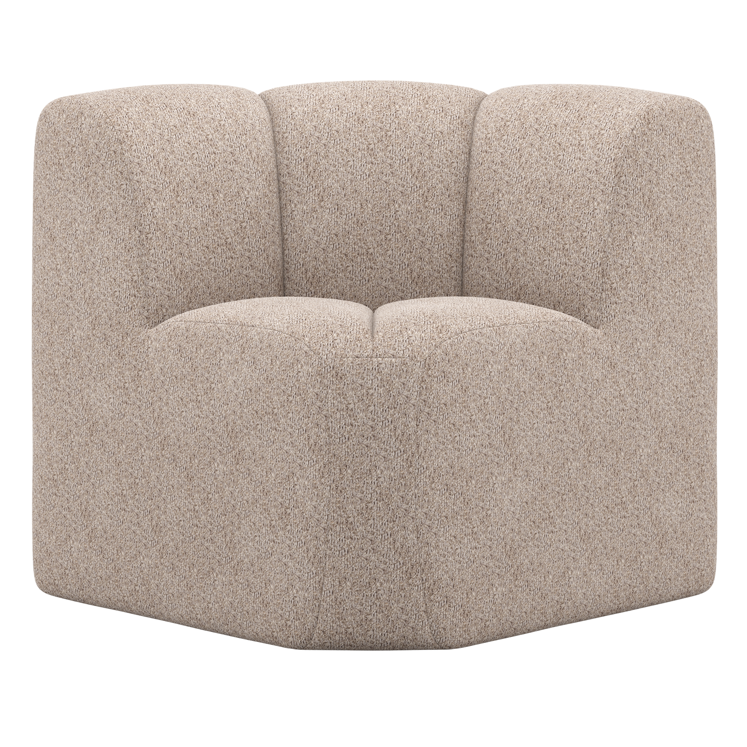 WOOOD eetbankje hoek met rugleuning Mojo - Wollig - Donkerzand - 83x83x83