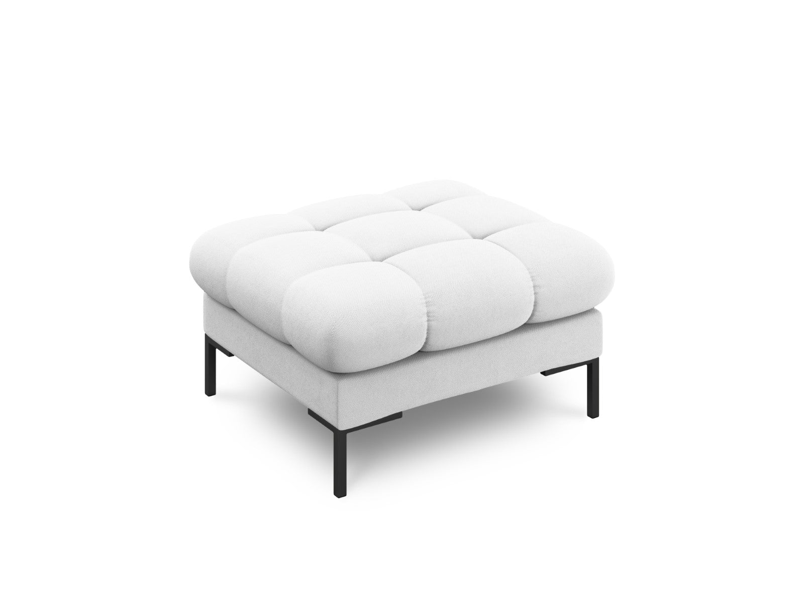 Cosmopolitan Design Poef Bali structurele stof, lichtgrijs - 60x60x41cm