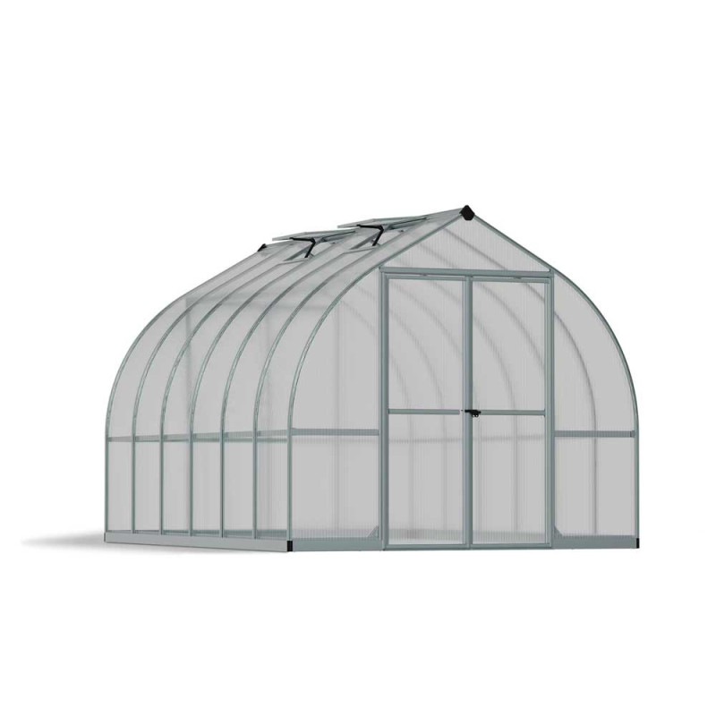 Serre en polycarbonate Bella argentée 8,5 m² CANOPIA