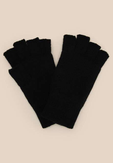 Mens Black Fingerless Thinsulate Gloves