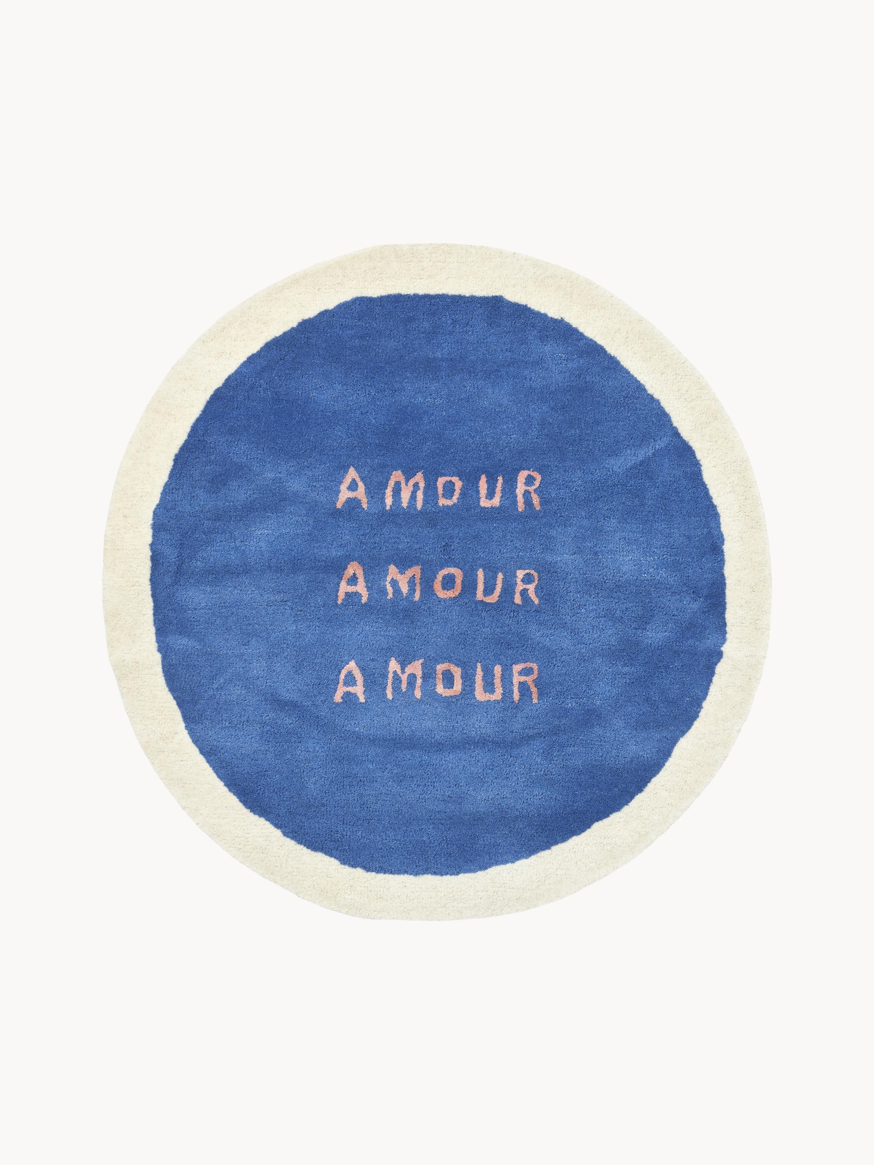 Runder Hochflor-Teppich Amour, handgetuftet