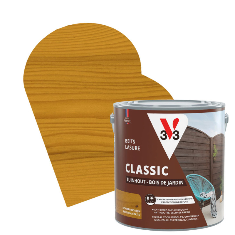 Lasure pour bois de jardin Classic brun clair 2,5 L V33