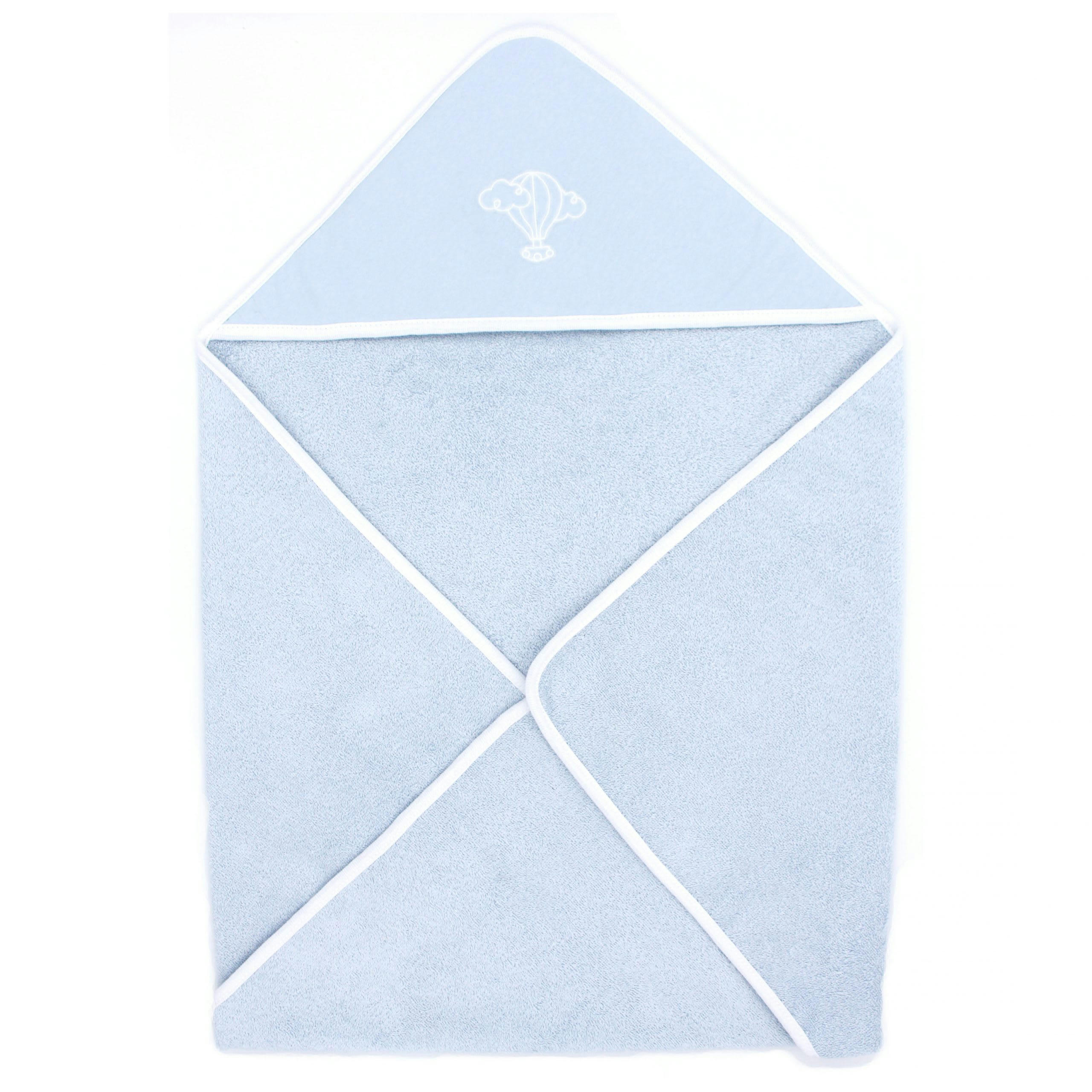 - Cape de Bain Bébé 100% Coton Bio Couleur Azur