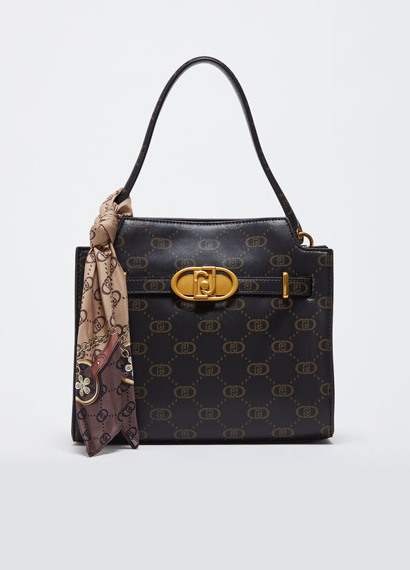 Borsa a mano media con foulard