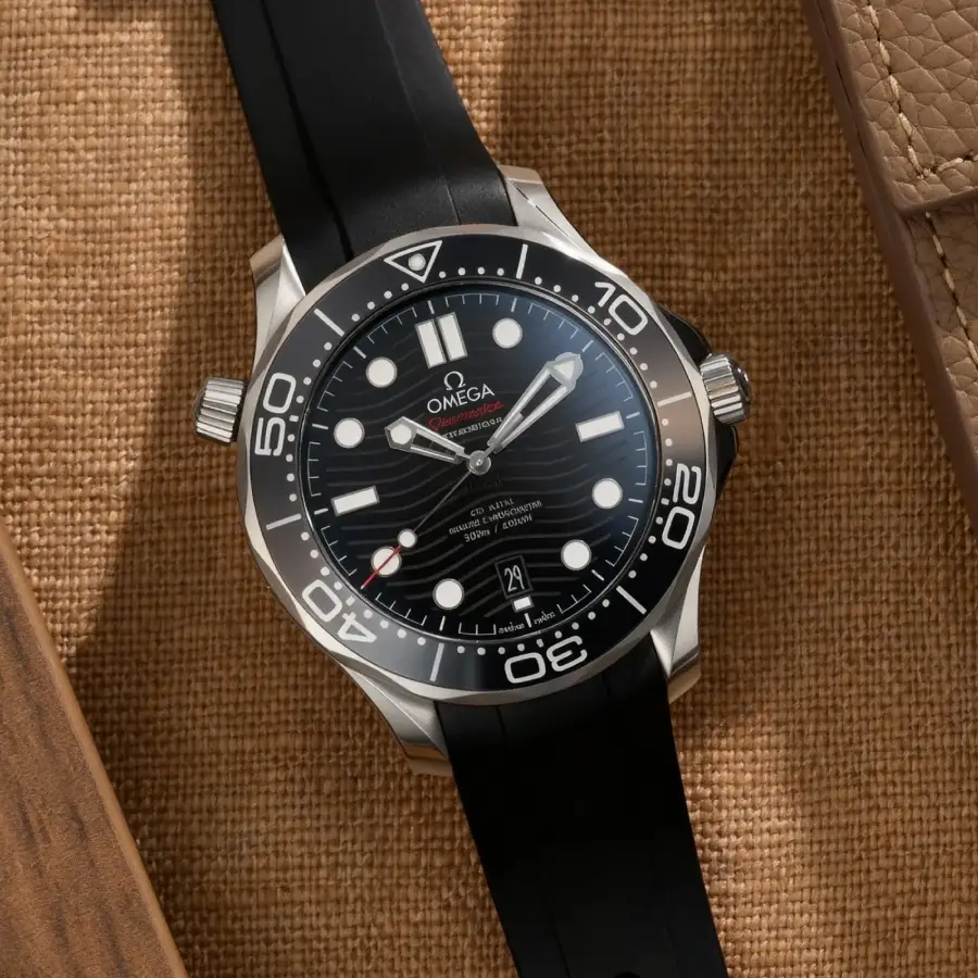 Omega – Seamaster –  Rubber Strap – Black