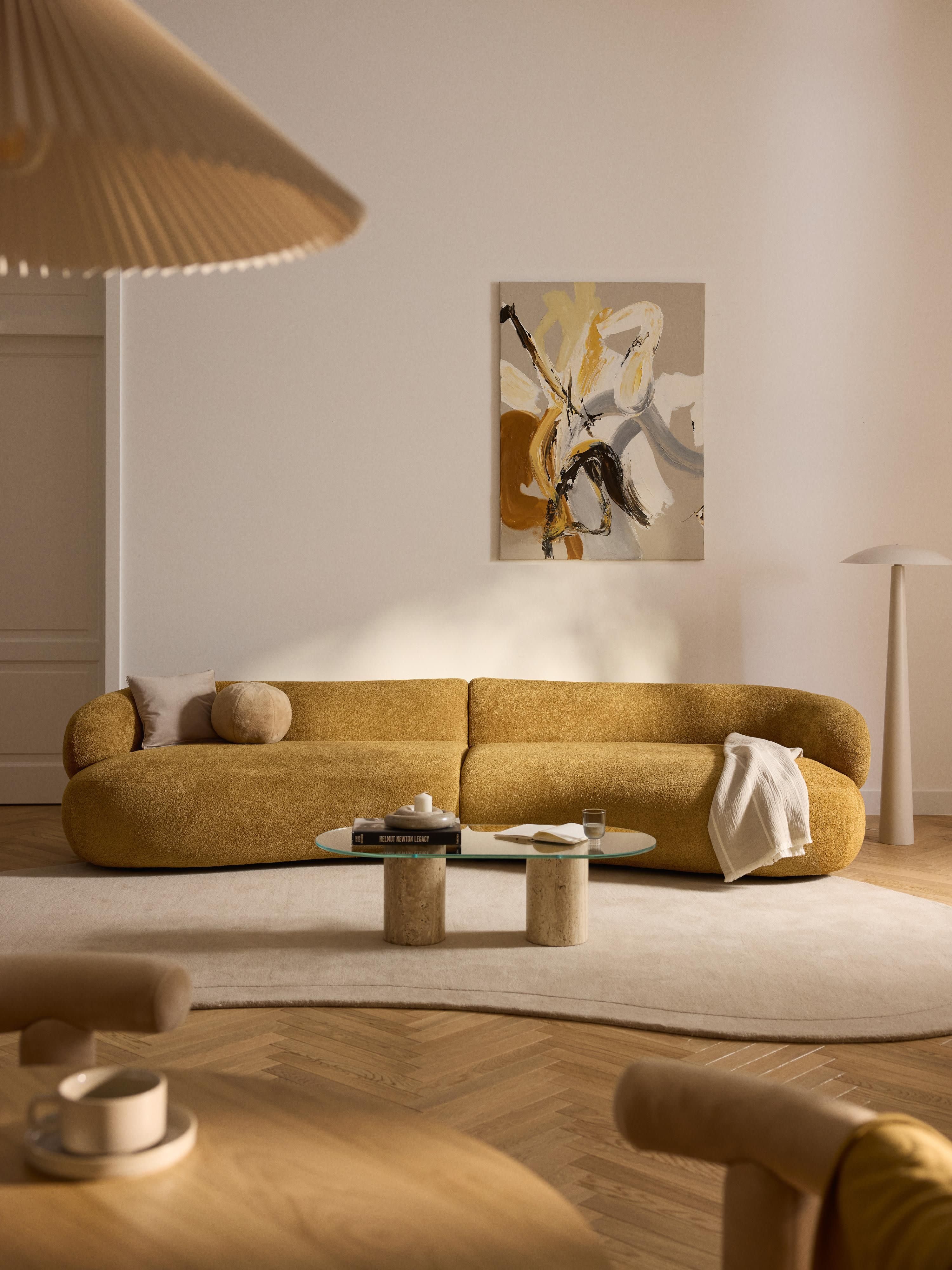 Sofa Alba (4-Sitzer) aus Teddy-Bouclé