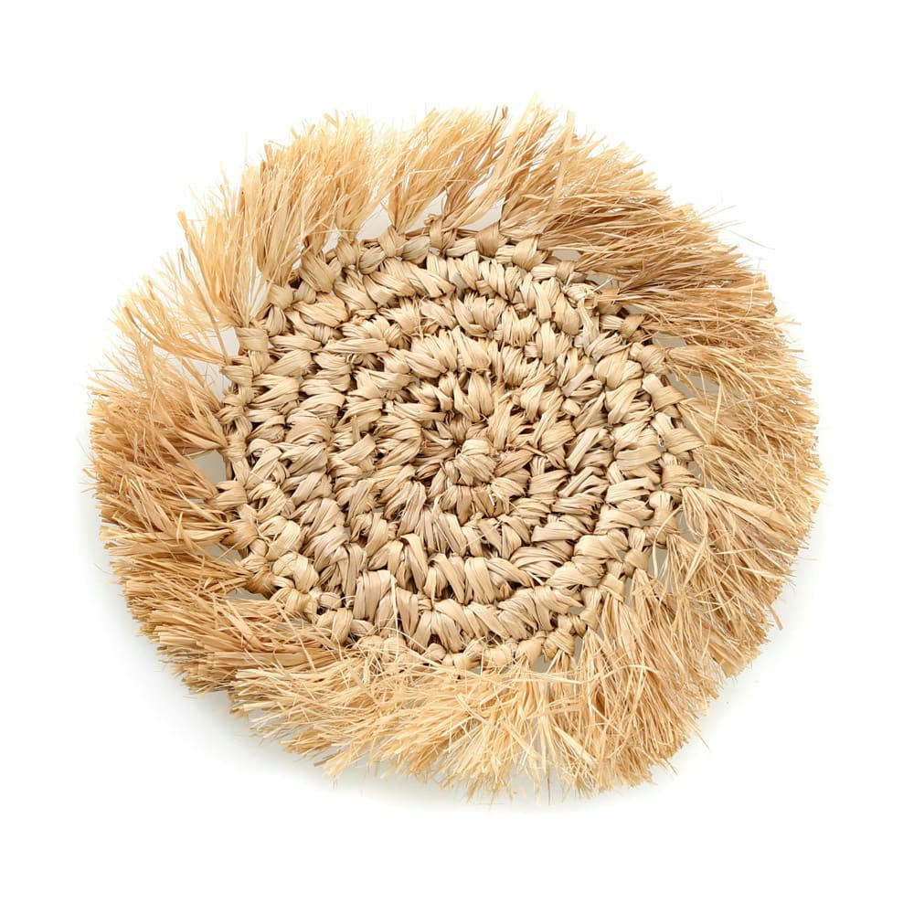 FRINGE RAFFIA - Sous-verre en raphia naturel