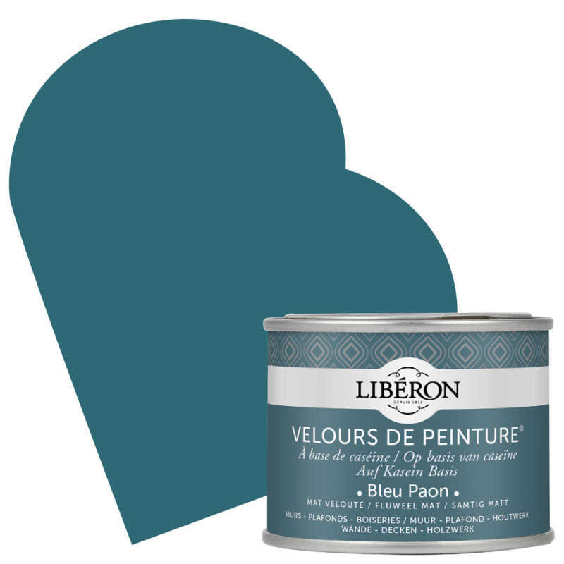 Peinture pour murs Velours de Peinture bleu paon mat 0,125 L LIBERON