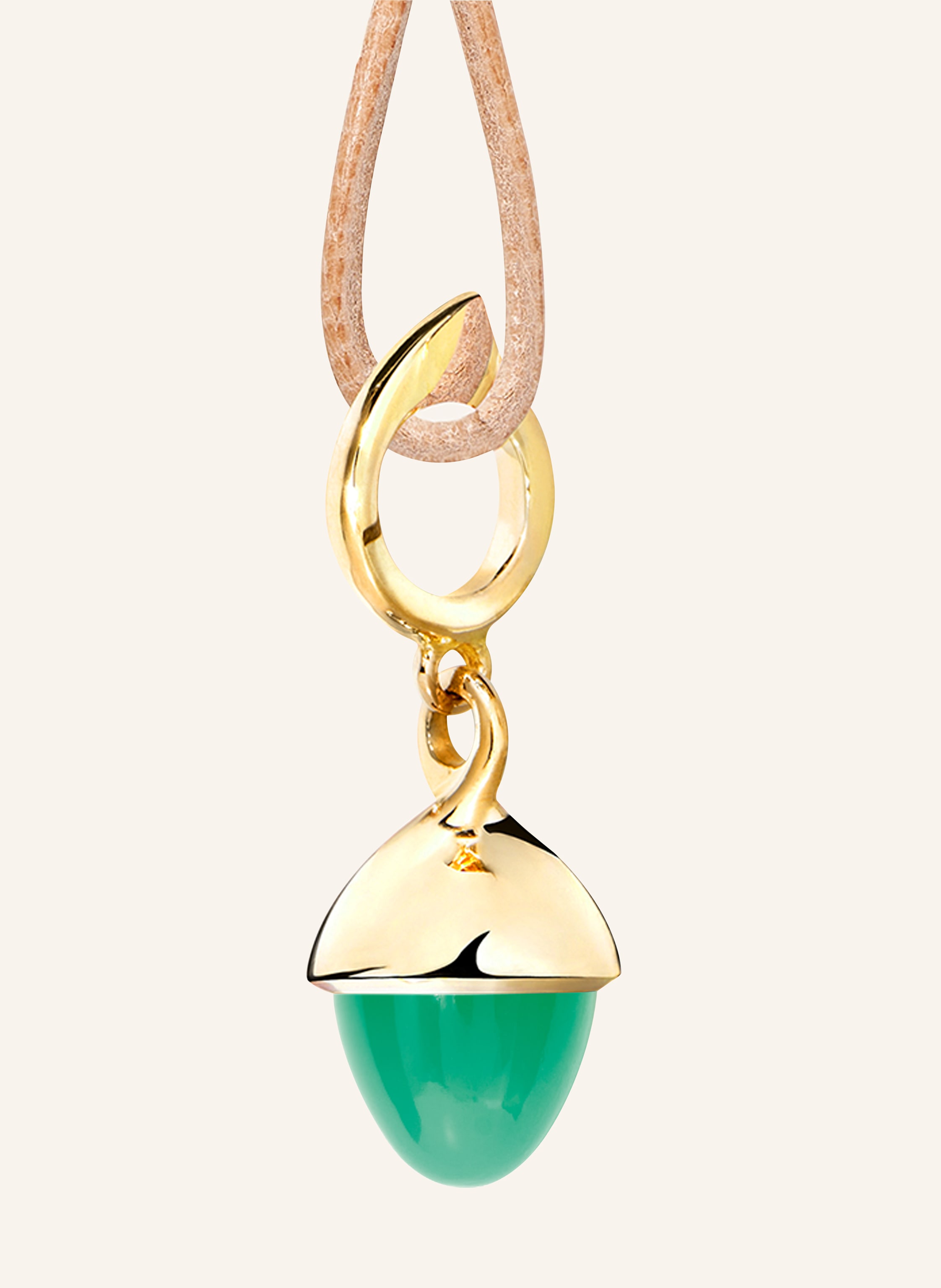 TAMARA COMOLLI Anhänger PENDANT MIKADO FLAMENCO CHRYSOPRASE 18K Gelbgold