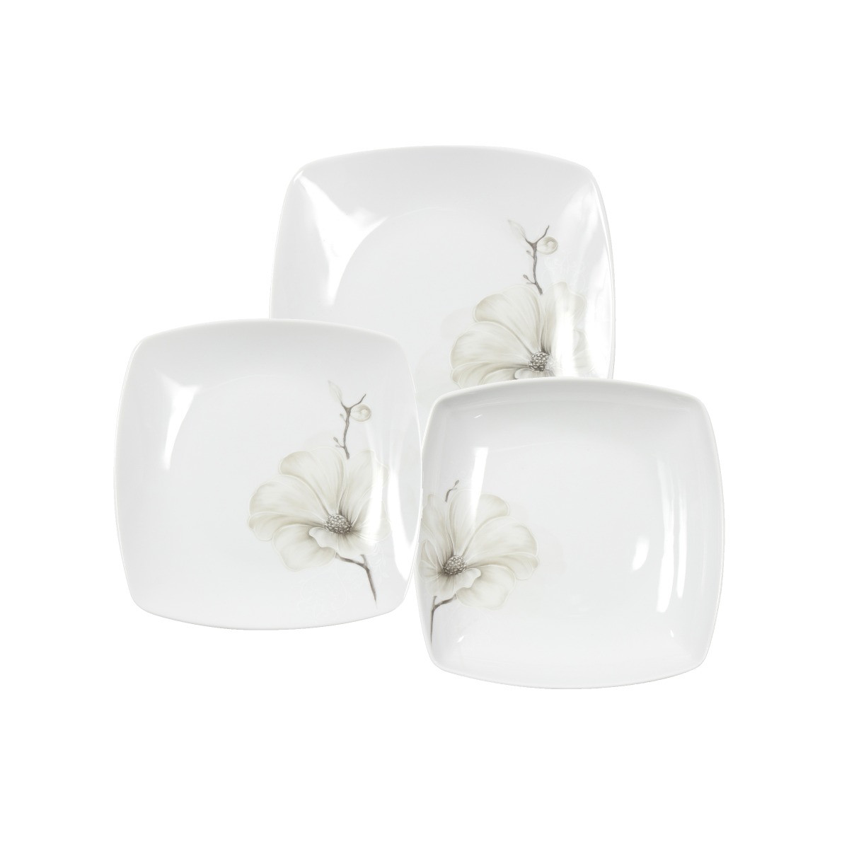 Zestaw talerzy dla 6 osób 18 el. Akcent Magnolia G463