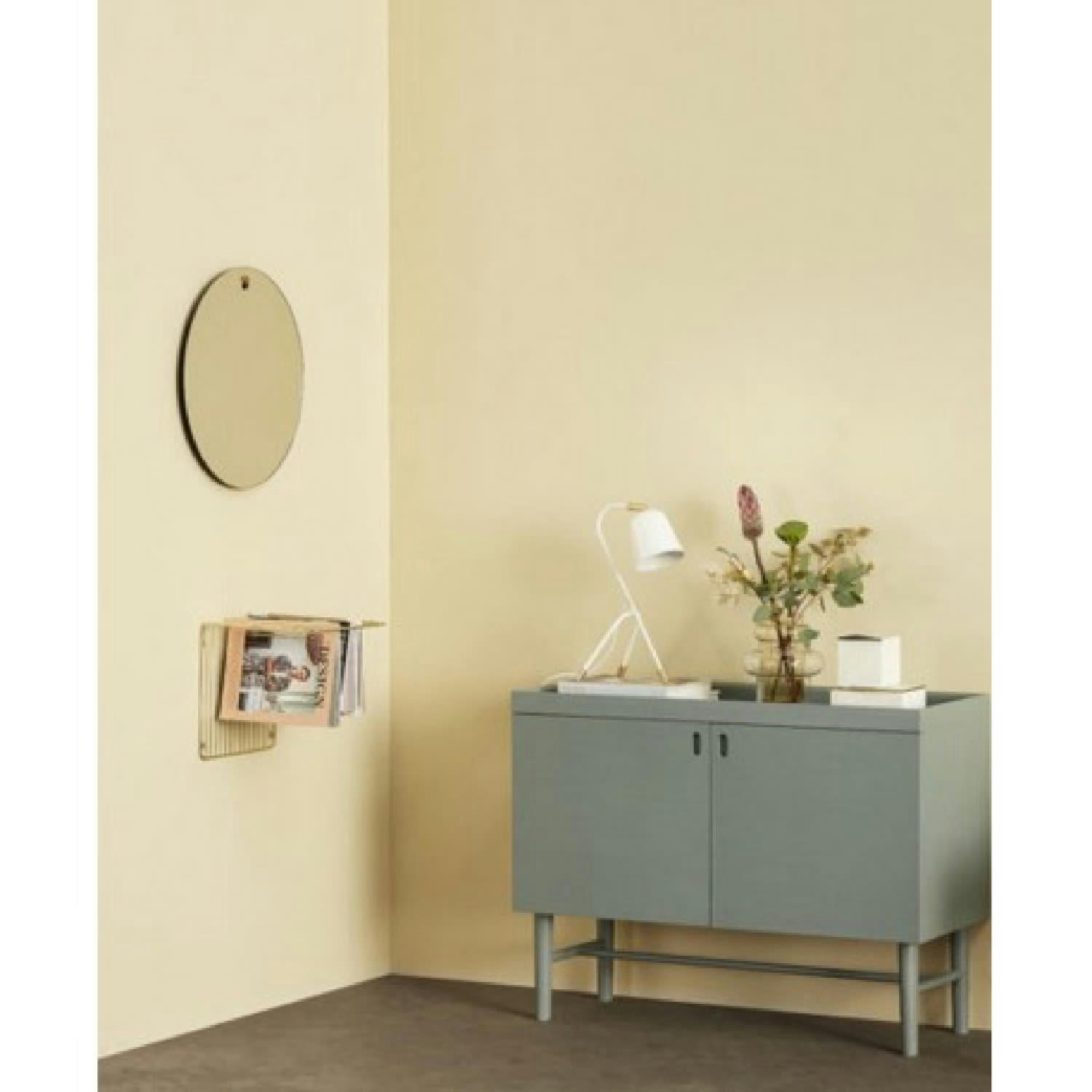 CROCHET - Miroir mural rond avec crochet bois D50