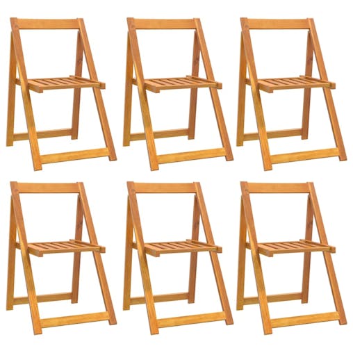 NNEVL Folding Garden Chairs 6 pcs Solid Wood Acacia