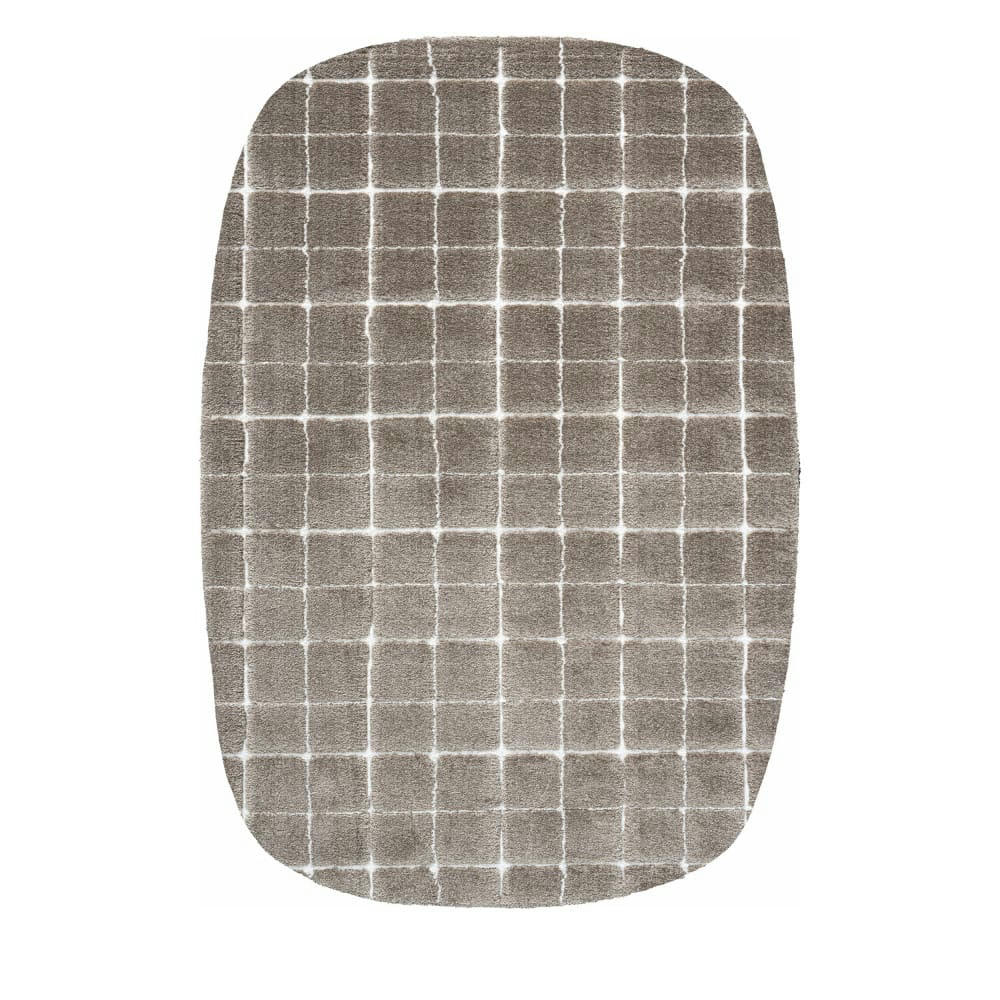 BYRON VII - Tapis contemporain ovale taupe 160x230 cm
