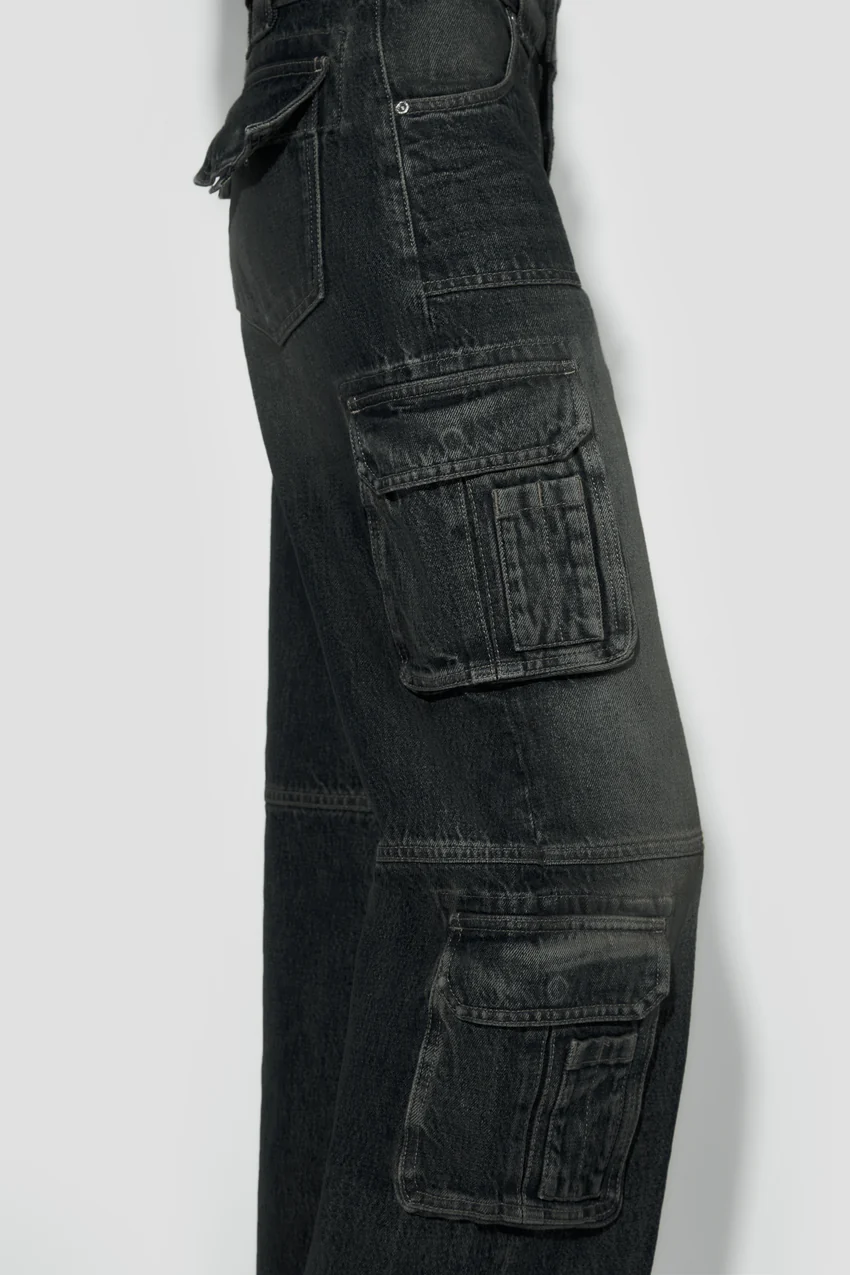 Denim Cargo Trousers