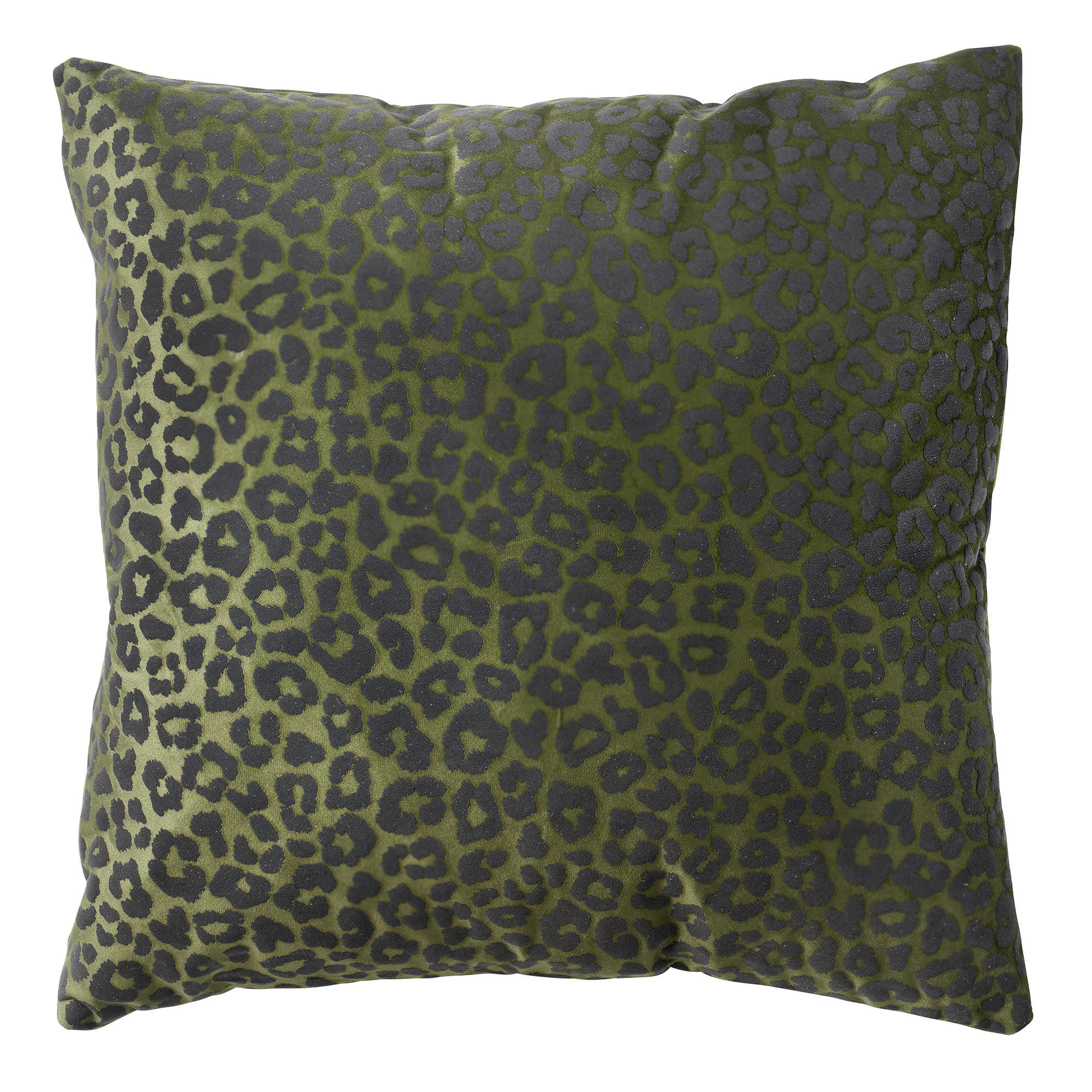 - Housse de coussin vert en velours-45x45 cm avec imprimé animalier