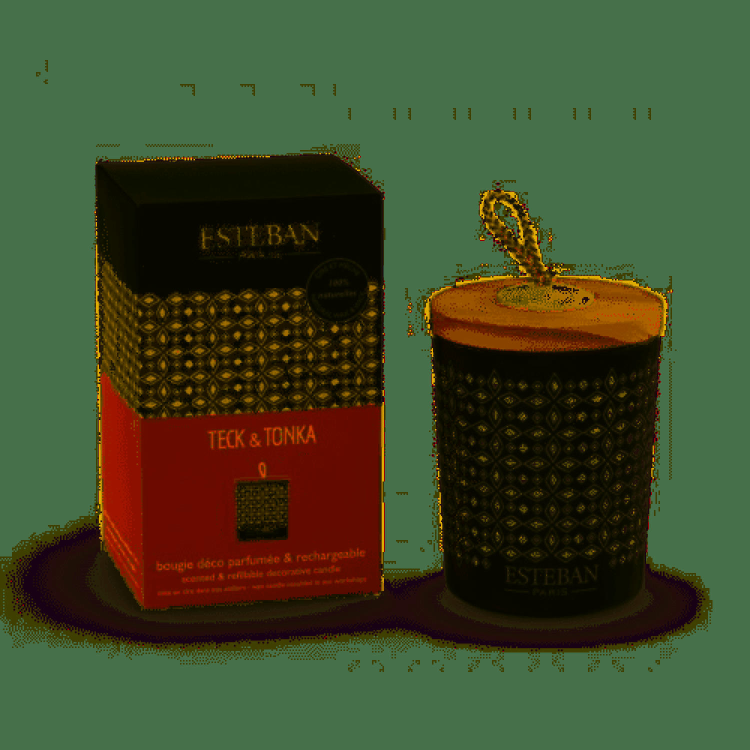 TECK & TONKA - Bougie déco parfumée rechargeable