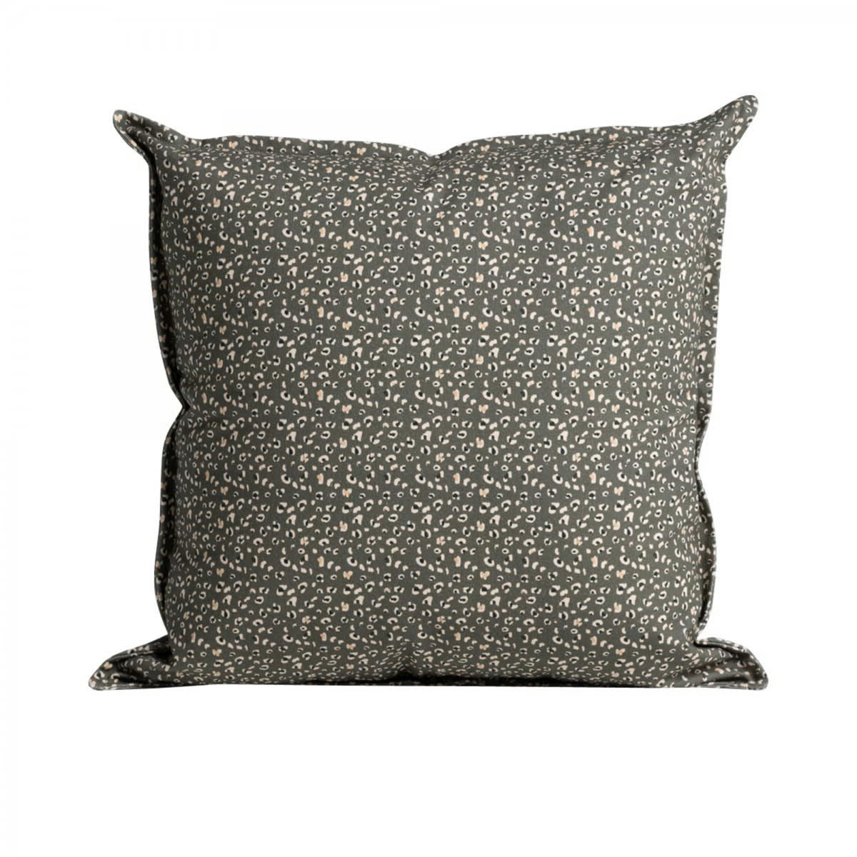 HÔTEL PARTICULIER - Coussin en coton imprimé léopard kaki 50x50