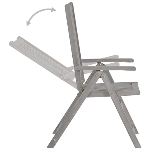 NNEVL Garden Reclining Chairs 8 pcs Grey Solid Wood Acacia