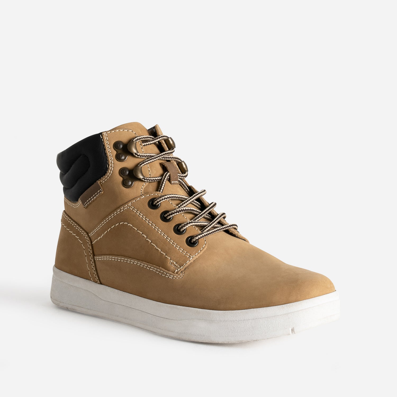 Basket camel en cuir nubuck