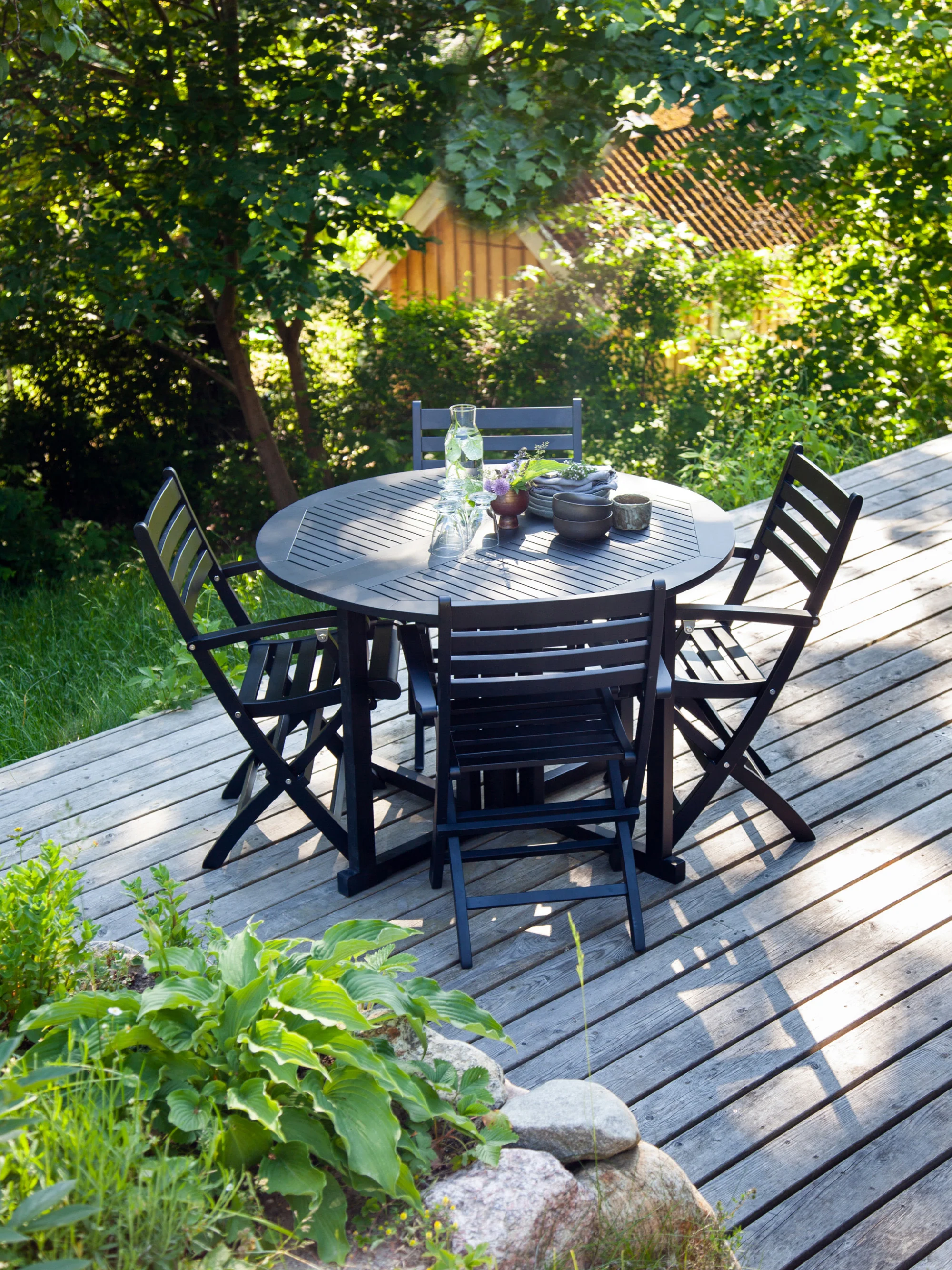 Runder klappbarer Gartentisch Butterfly, Ø 110 cm