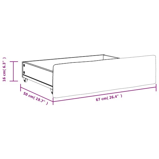 NNEVL Bed Drawers 2 pcs Dark Grey Engineered Wood and Fabric