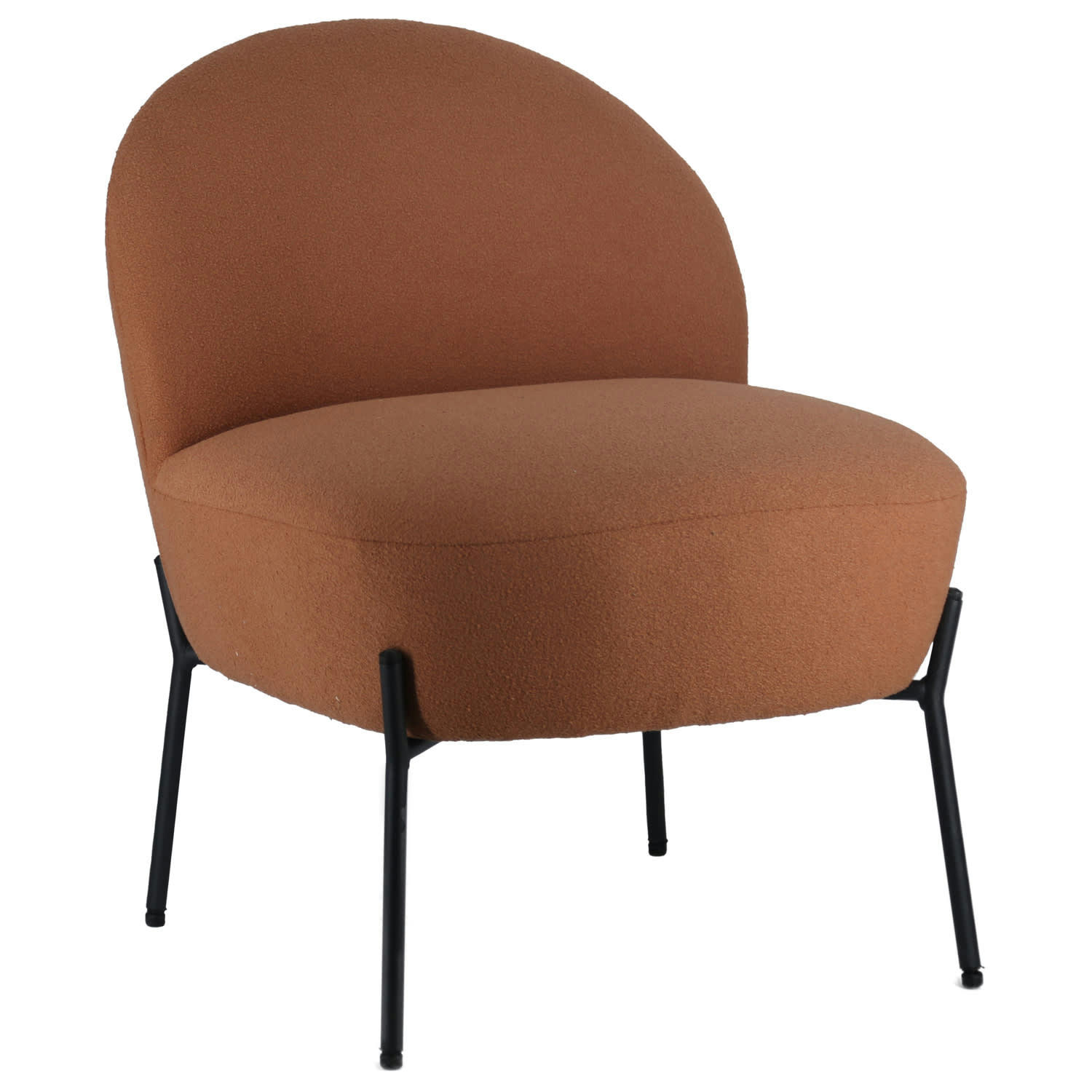 HELMI - Fauteuil en tissu boucle orange