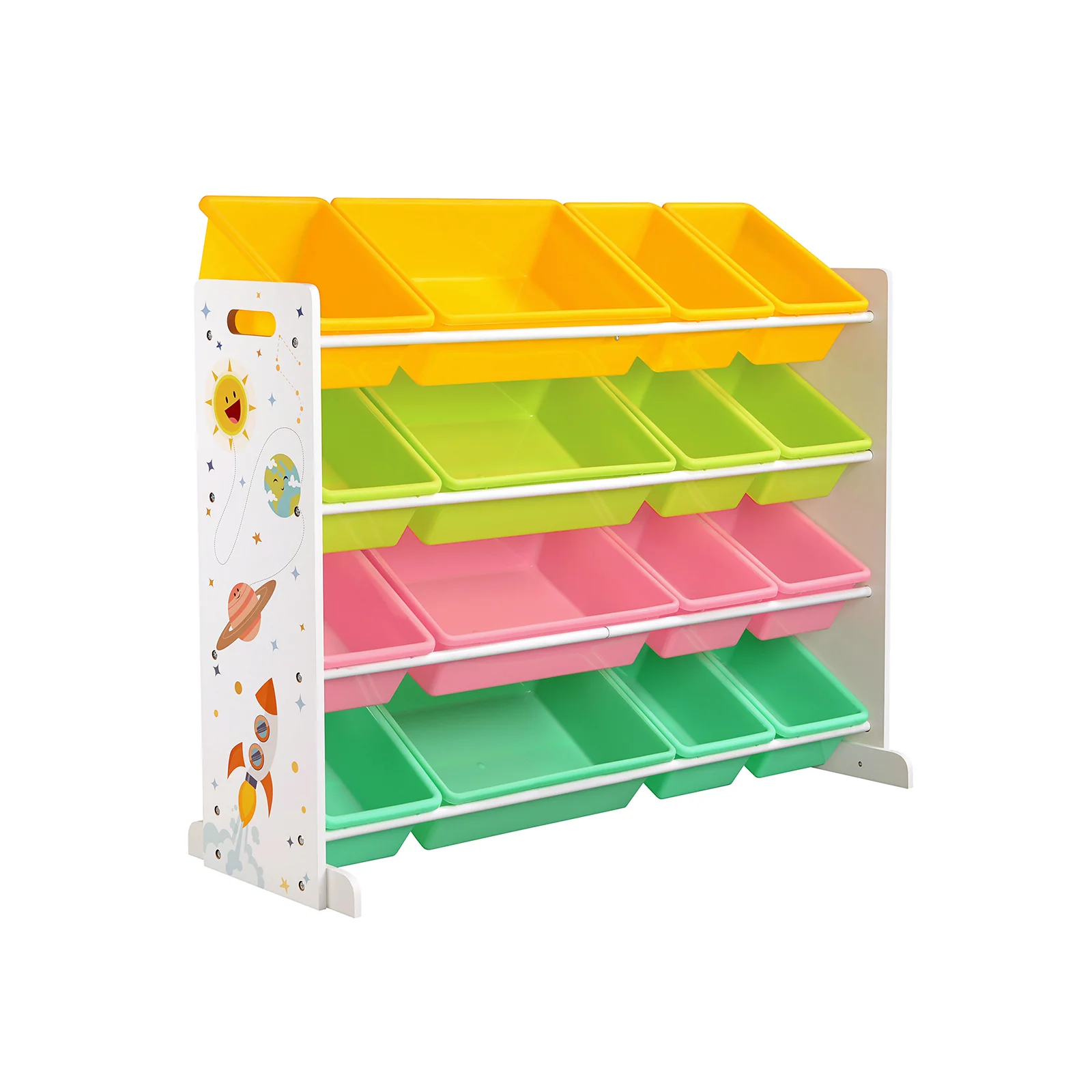 Étagère pour jouets avec 16 coffres