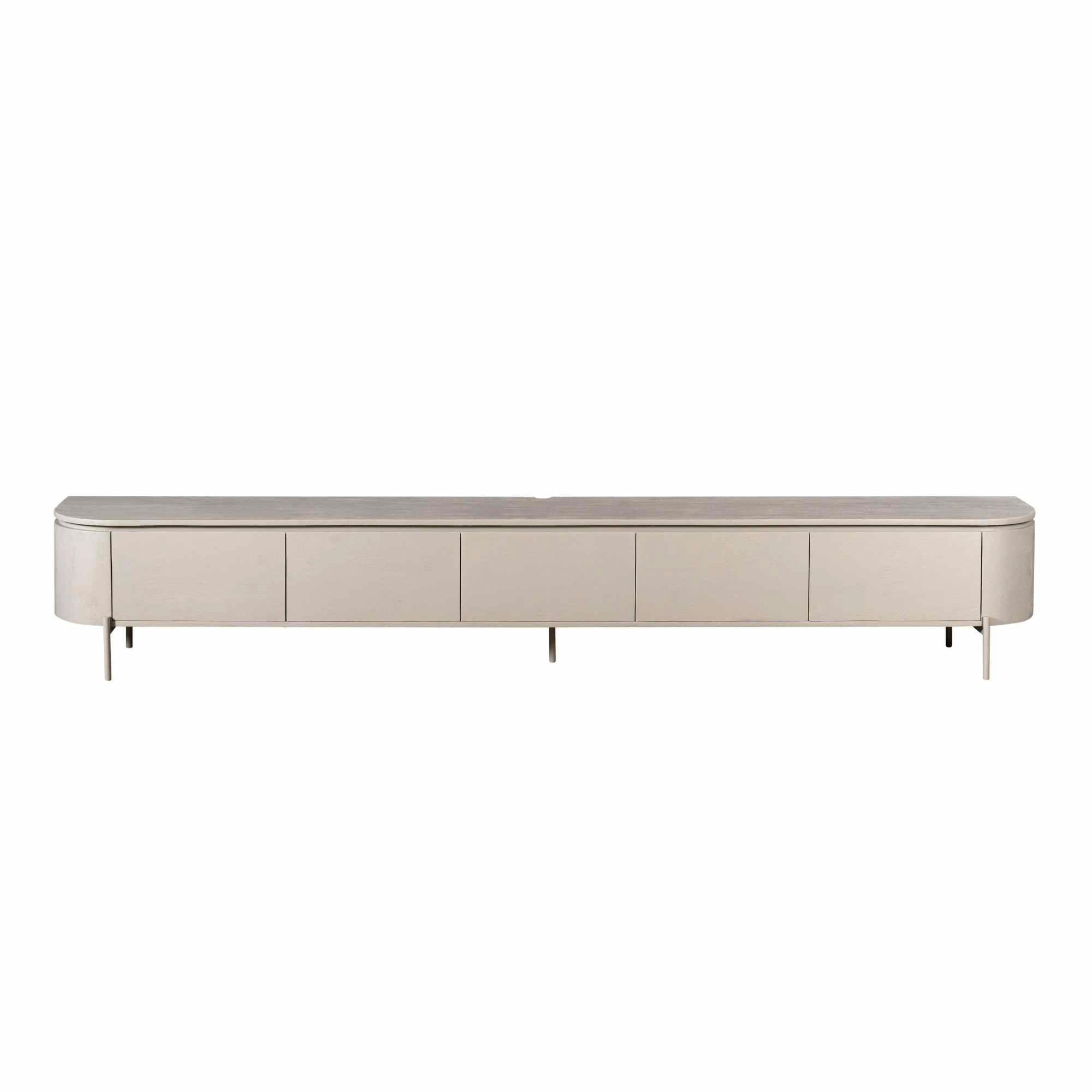 Long meuble TV suspendu bois gris 280 cm AREZZO