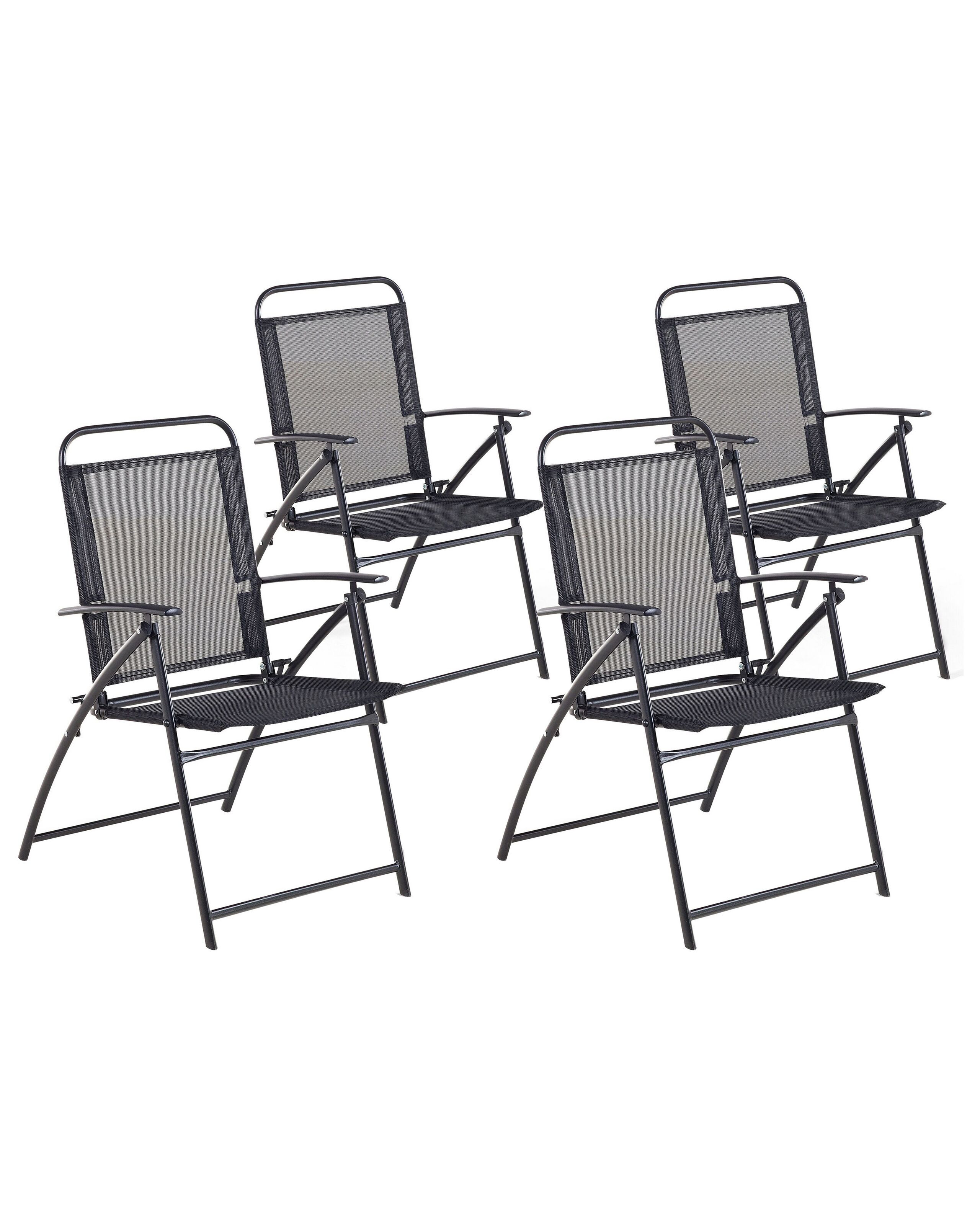 Zestaw krzeseł ogród balkon metal czarny