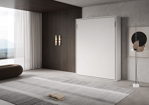Lit français vertical escamotable Versia 140 blanc