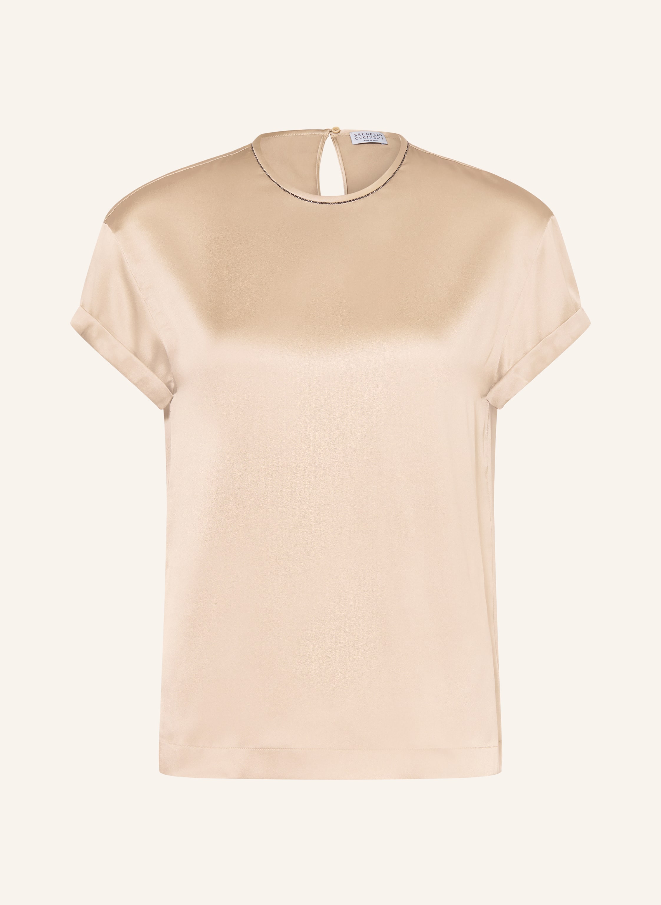 BRUNELLO CUCINELLI Blusenshirt aus Seide mit Schmucksteinen