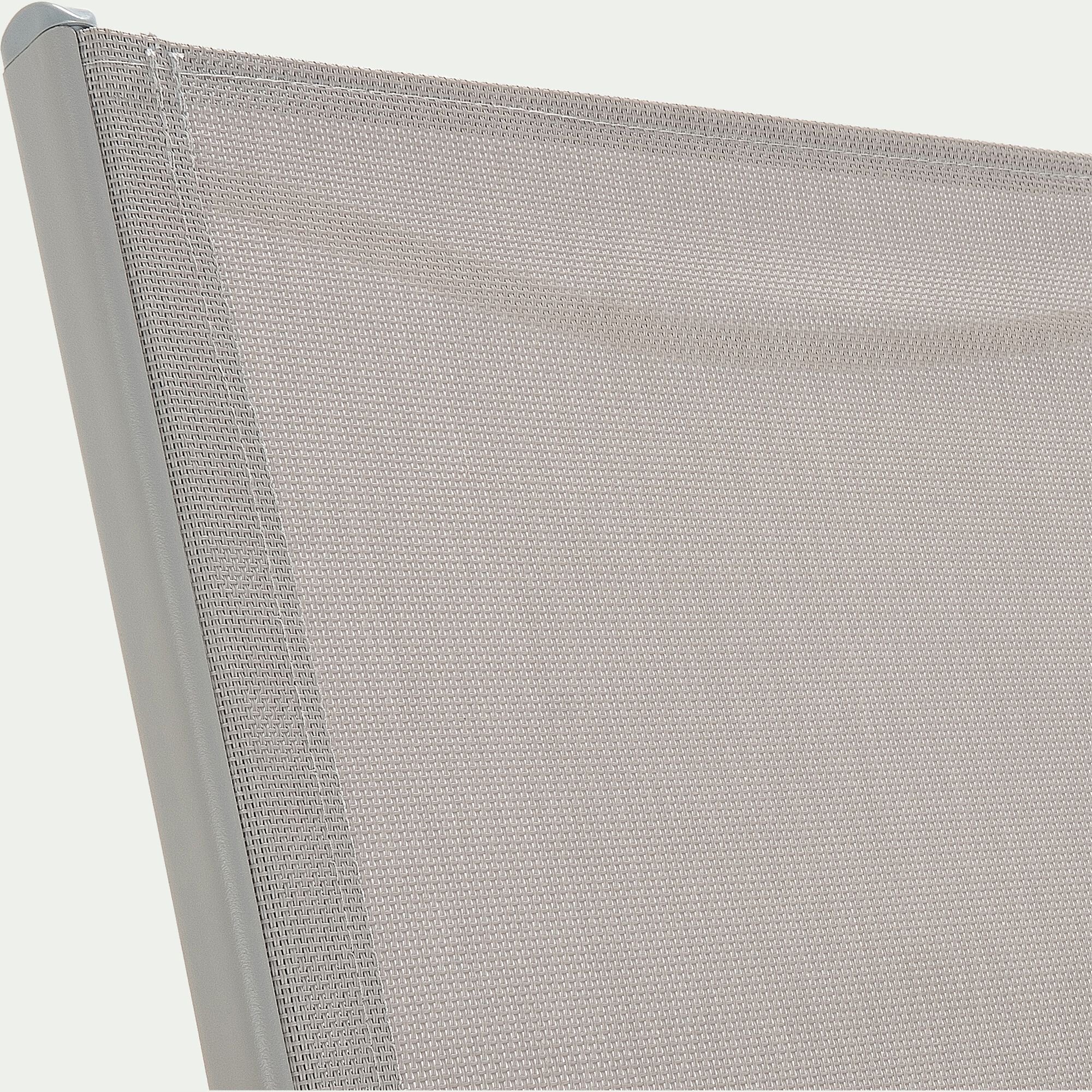 LIMONE - Chaise de jardin pliante en acier et textilène - gris vésuve