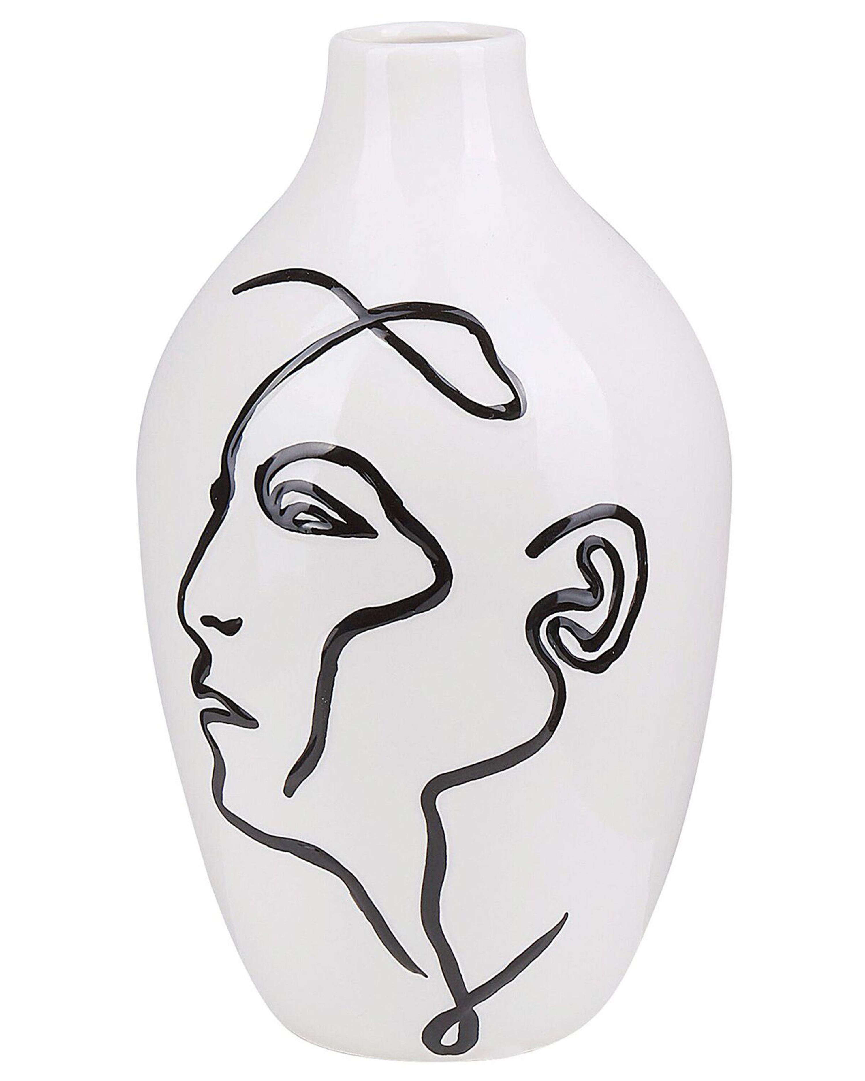 Flower Vase HELIKE Stoneware 23 cm White