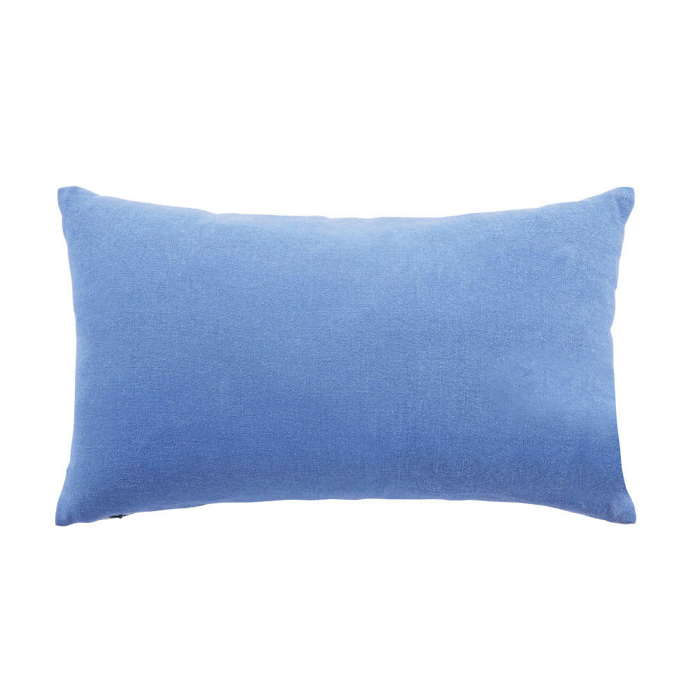 MOLLY - Coussin en coton imprimé bleu marine et bleu clair 30x50