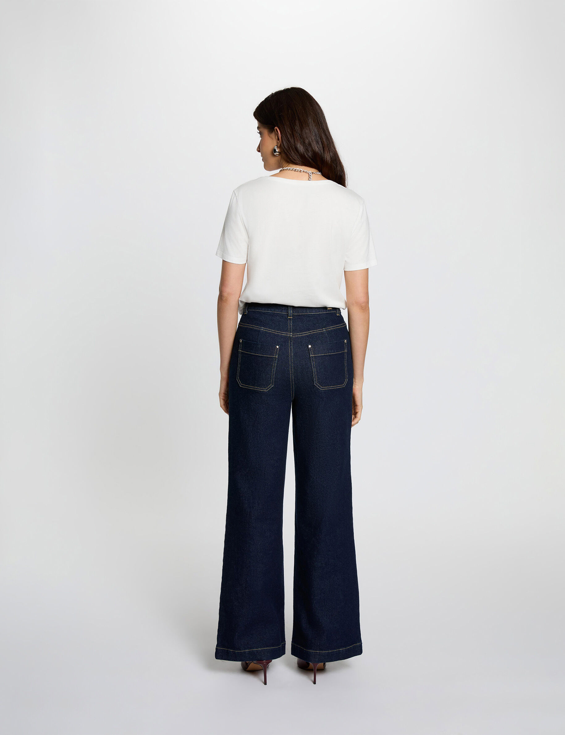 V-Neck Short-Sleeve T-Shirt White Women