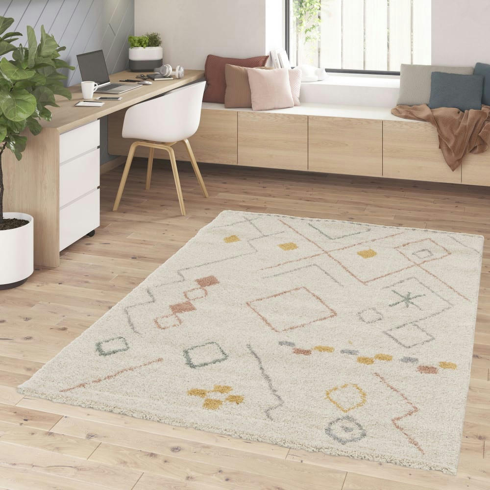 GRABIE - Tapis d'inspiration berbère ecru 160x230 cm