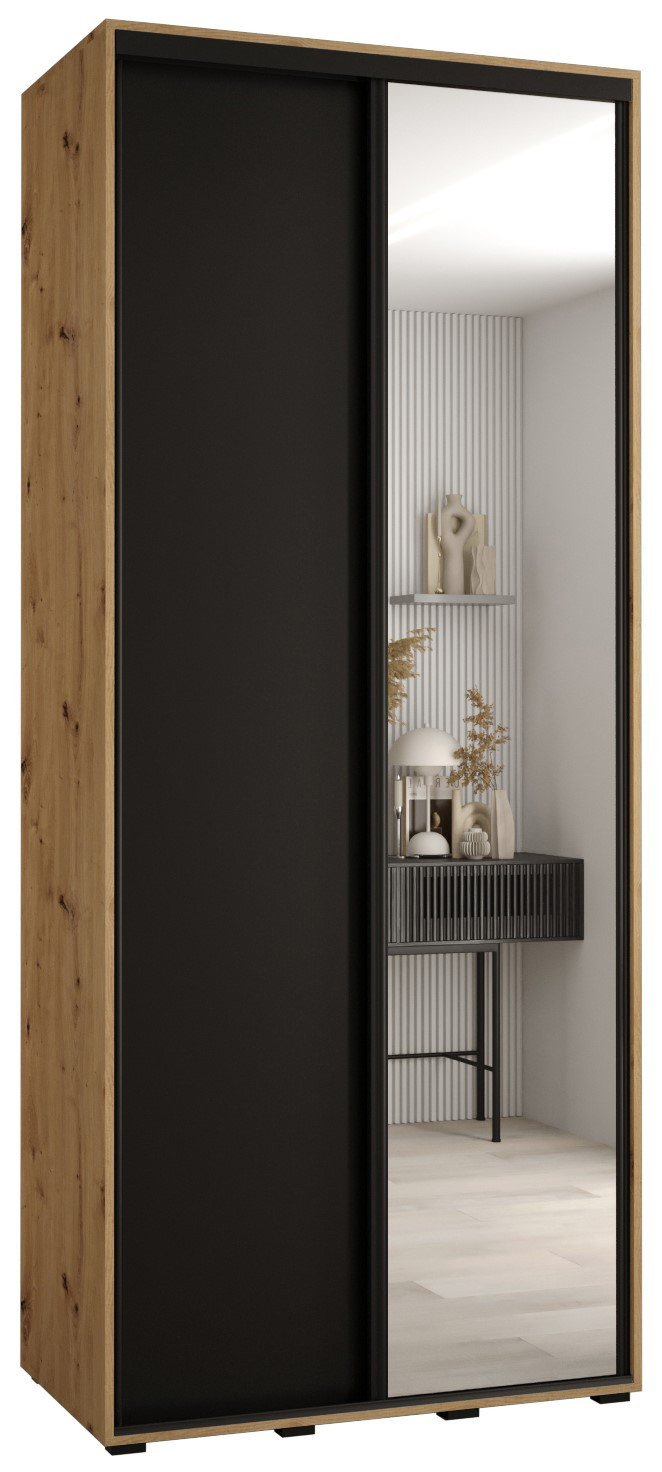Szafa przesuwna 45 wysoka Davos 3 110 artisan czarny czarny