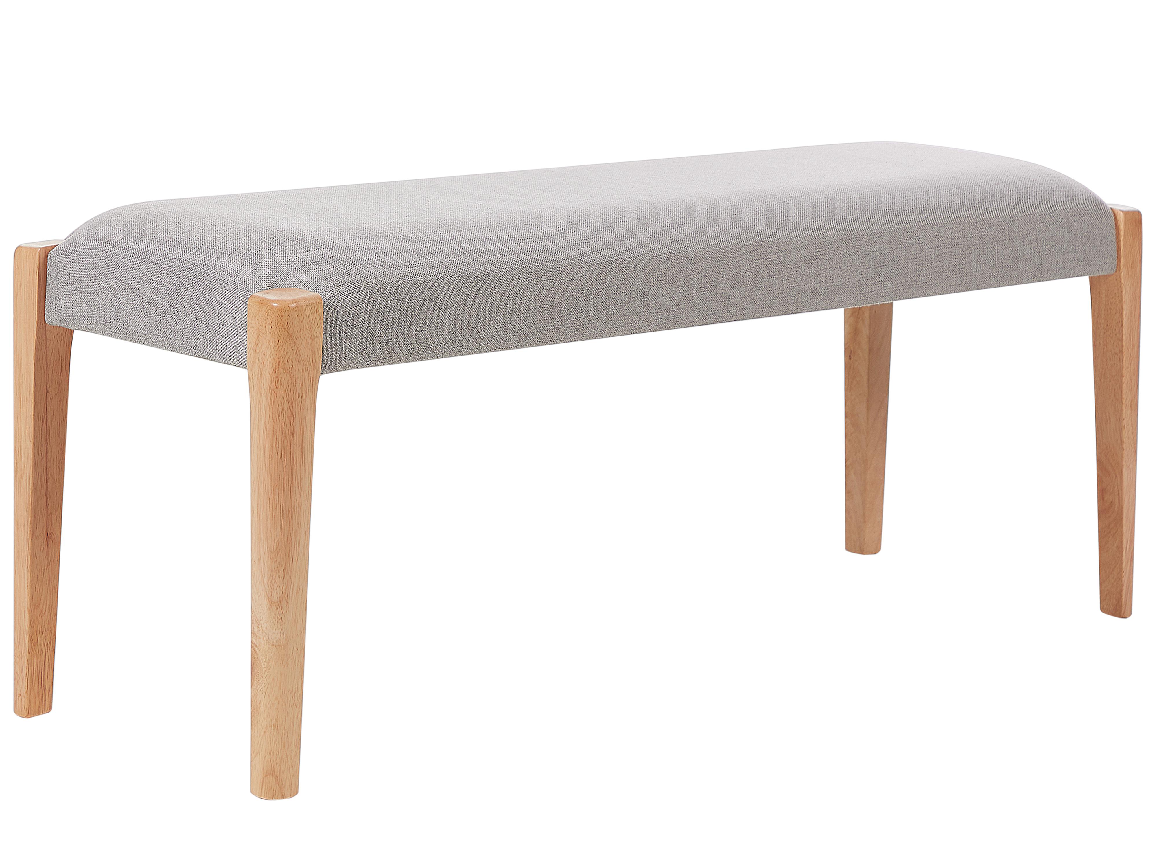 Upholstered Bench ELYRIA Fabric Light Brown/ Grey