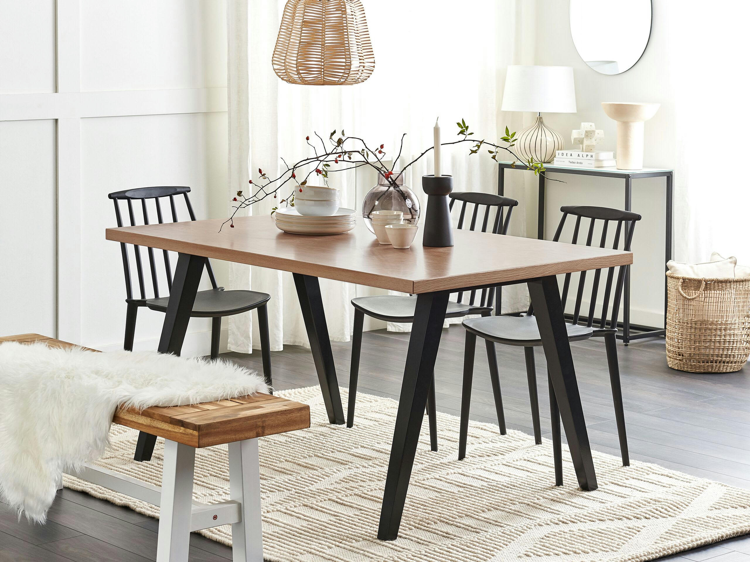 LENISTER - Table de salle à manger en mdf 4 personnes L150