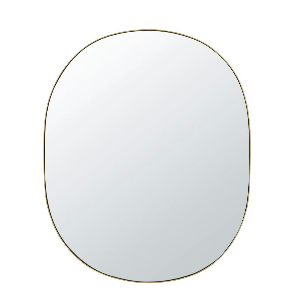 BADI - Miroir ovale en métal doré 91x111